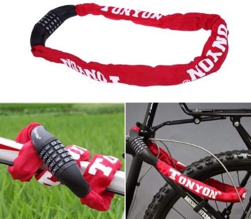 Flamigo Bonut Digit Combination Padlock 5 Digit Password Bicycle Lock Security Anti-Theft Combination Password Chain Lock for Bicycle Bike Motorcycle Sliding Glass Door