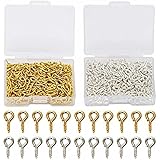 Coolrunner 300cs Small Screw Eye Pins, 10mm x 4.5mm Eye pins Hooks, Eyelets Screw Threaded Silver Clasps Hooks Eye Screws for
