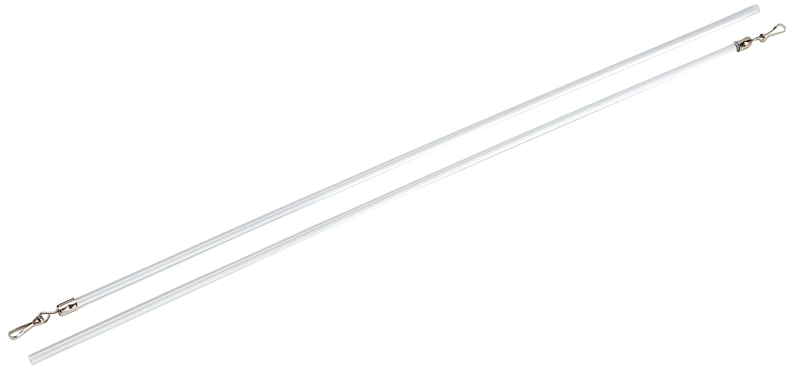 Gardinia Draw Rod For Curtains And Drapes, Includes Metal Hooks, 2-Pack, Length 75 cm, Plastic, Transparent, 250