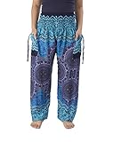 Lannaclothesdesign Women's Smocked Waist Printed Loose Fit Yoga Harem Pants