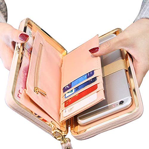 Taoqiao Women Bowknot Wallet Long Purse Phone Card Holder Clutch Large Capacity Pocket（Black