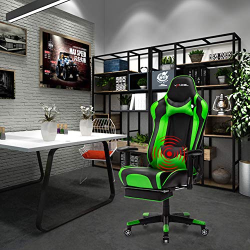 EAVANCEL-Gaming-Sedia-Gioco-Sedia-Girevole-Sedia-da-Ergonomica-meccanismo-di-inclinazione-Cuscino-Lombare-Girevole-Sedia-del-Computer-in-Pelle-PU-Verde