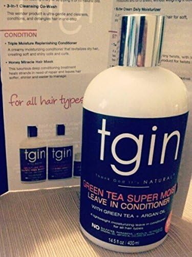 tgin Green Tea Super Moist Leave-in Conditioner for Natural Dry, Curly Hair - Moist Collection 13 Oz, 384 ml (Pack of 1) - Image 4