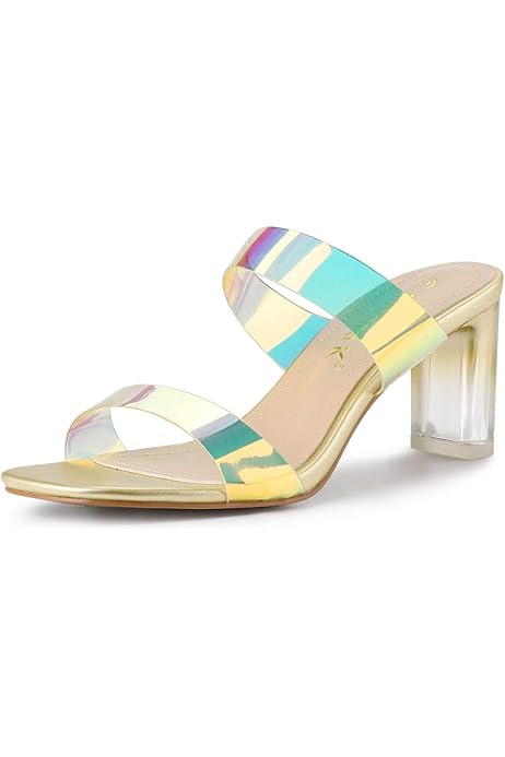 holographic block heels
