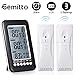 (2022 Upgraded) GEMITTO Digital Indoor Outdoor Thermometer, 3 Readings LCD Screen Refrigerator Remote Thermometer with 2 Wireless Sensors, MAX/MIN Freezer Alarm Temperature Monitor for Kitchen Home