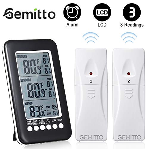 GEMITTO Digital Indoor Outdoor Thermometer with 2 Sensors, Large Clear LCD eBay
