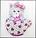 Diamond Painting DIY 5D Special Shape Rhinestones, ABEUTY Pink Kitten in The Cup, Partial Drill Crystal Diamond Art Kits