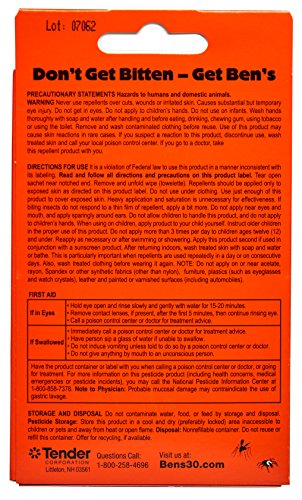 Ben's 30% DEET Mosquito, Tick and Insect Repellent Wipes, Pack of 48