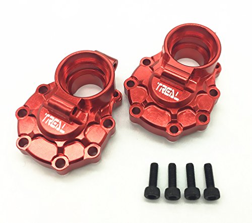 Treal Aluminum Protal Drive Housing Inner Rear (2) for Traxxas TRX-4 RC Car - Red