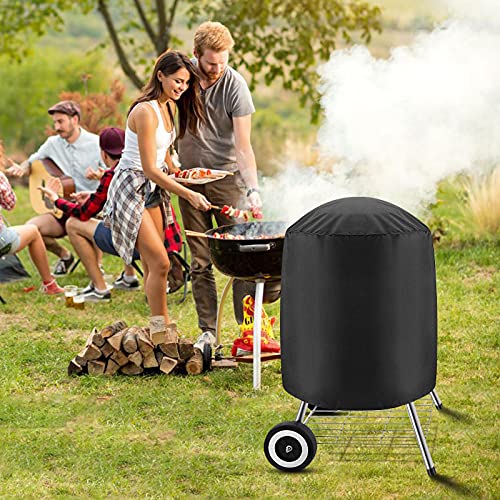Victarvos Housse pour Barbecues Charbon, Bâche Imperméable pour Barbecue Grill Exterieur, Housse Barbecue Rond 58*77 cm, Noir