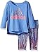 adidas Baby Girls' Long Sleeve Top and Legging Set, Neon Blue, 12 Months