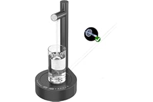 FLOVERKITY Intelligent Desktop Water Dispenser Automatic Drinking, Water Dispenser for 5 Gallon Bottle, Portable Dispenser with Jug Cap & Filter Head, for Home, Office, Outdoor (Black)