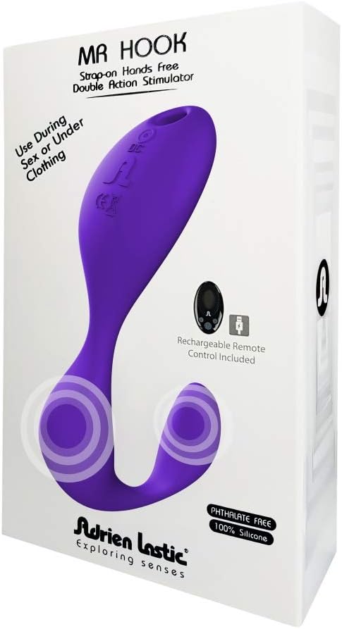 Adrien Lastic Mr. Hook Hands Free Vibrator with Remote Vibrator, Purple - Image 3
