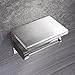 YIGII Toilet Paper Holder - Stainless Steel Toilet Paper Roll Holder with Shelf Wall Mounted for Bathroom Brushed