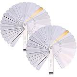 Hotop 2 Pack 32 Blades Steel Feeler Gauge Dual Marked Metric and Imperial Gap Measuring Tool