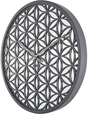NexTime - Wall clock - diameter 50 cm - Wood/Mirror - Grey- 'Bella Mirror', 50 x 50 x 6.5 cm - Image 4