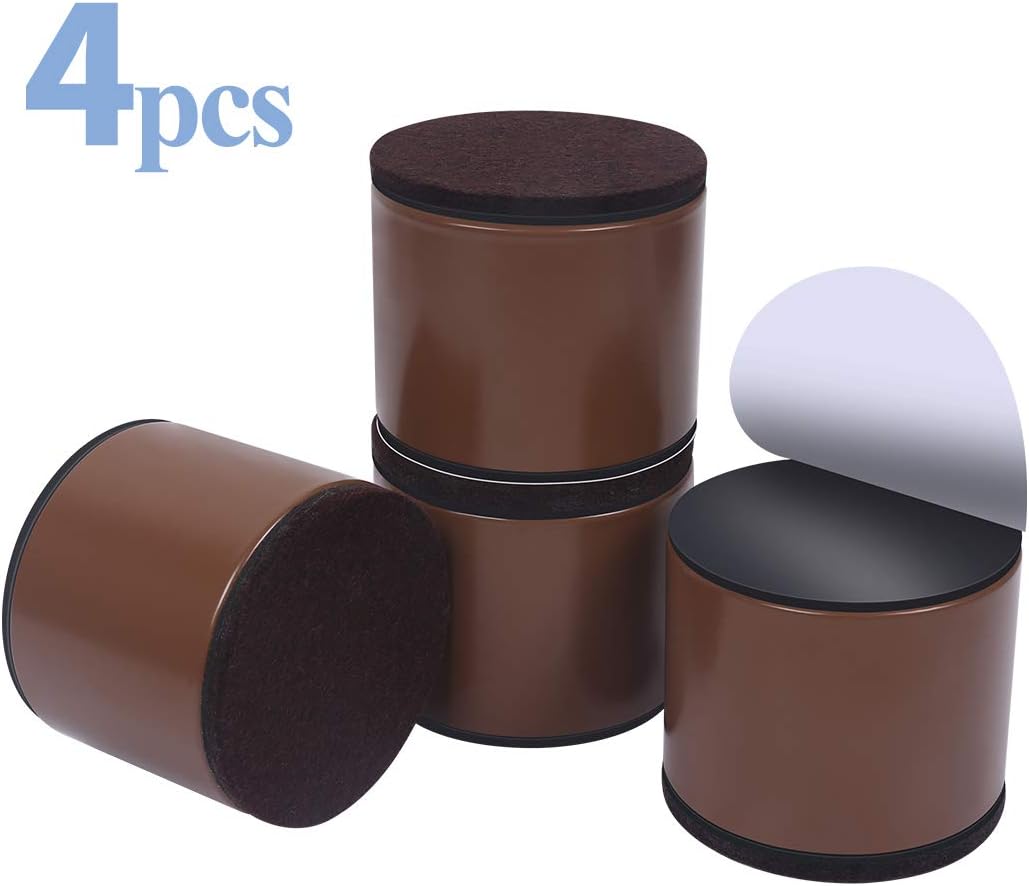 Ezprotekt 2" Lift Furniture Risers Carbon Steel Bed Risers,2.4" Self-Adhesive Heavy Duty Furniture Raisers Adds 2" Height to Beds Sofas Cabinets Supports 20,000 lbs