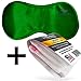 Sleep Mask (SMALL-Med Size) Sleeping Mask for Men or Women. A Quality GREEN Satin Travel Mask and Natural Rest Aid for Sleep Disorders & Insomnia