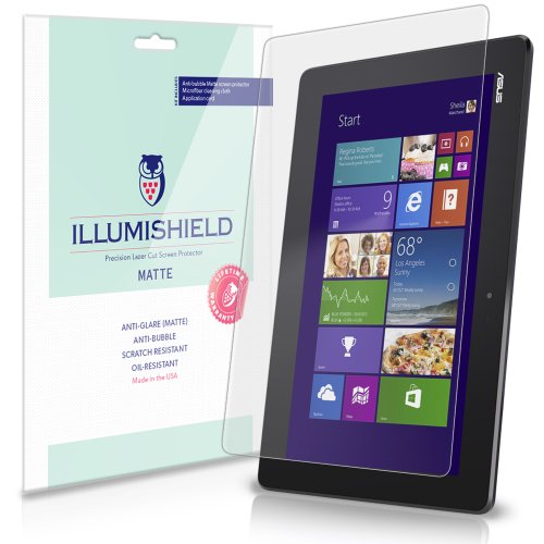iLLumiShield - ASUS Transformer Book T100 Anti-Glare (Matte) Screen Protector HD Clear Film / Anti-Bubble & Anti-Fingerprint / Premium Japanese High Definition Invisible Crystal Shield â€“ Free LifeTime Warranty â€“ [2-Pack] Retail Packaging