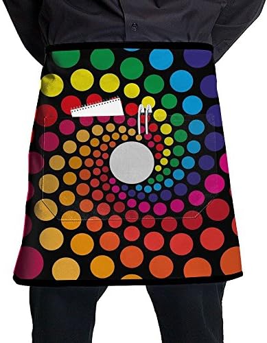 Waterhake Apron, Mens Farmhouse Aprons With Pocket, Cooking Apron For Women Kitchen, Kitchen Accessories, Colorful Dots