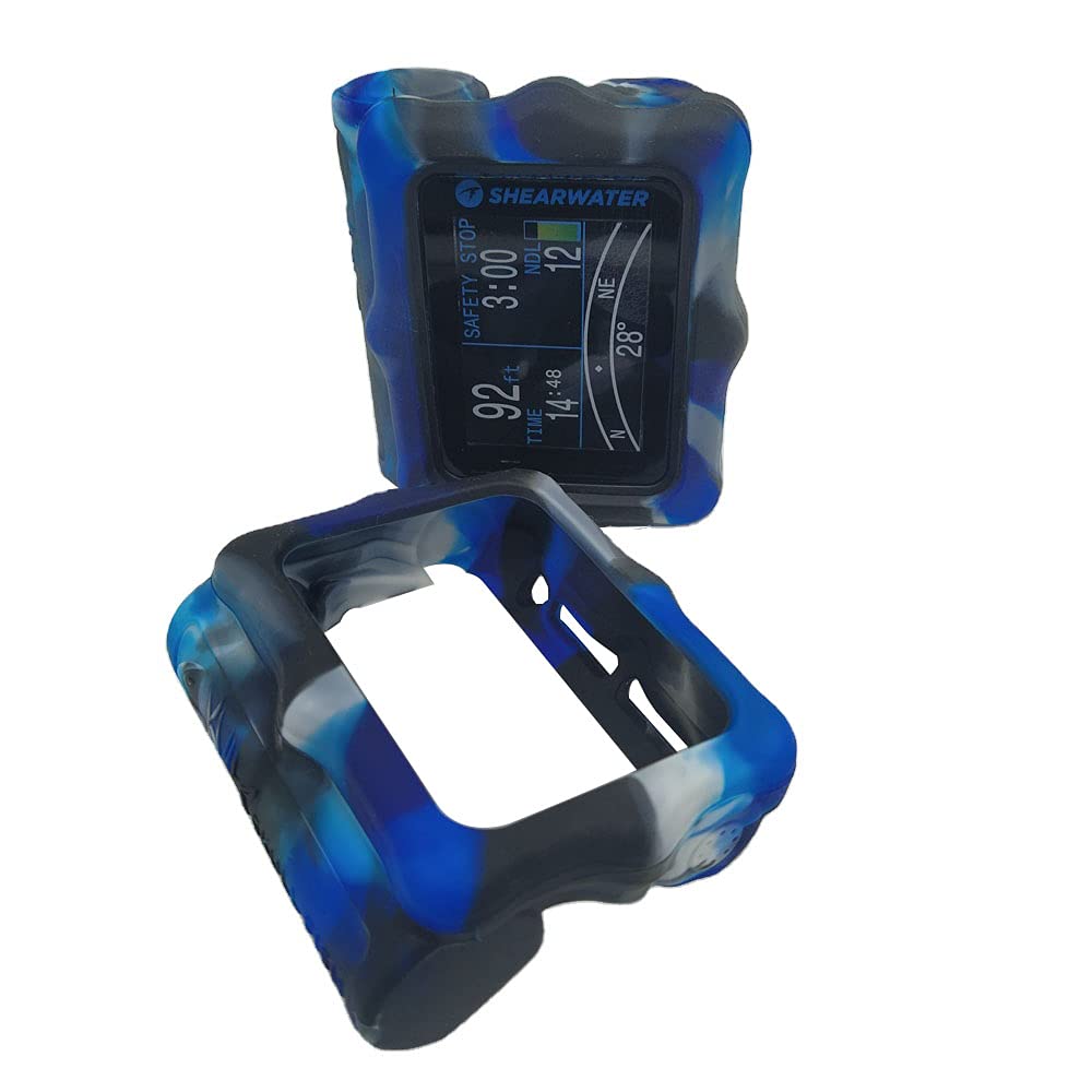 SHAMROCK HEALTH Silicone Protective Cover for Shearwater Perdix Diving Computer (Camouflage Blue)