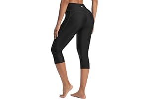 baleaf Women's 18" High Waisted Swim Pants Long Swim Capris UPF50+ Swimsuit with Liner and Pockets