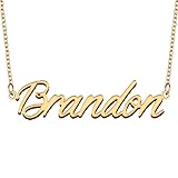 GR35Z9 Brandon Name Necklace Gift for Her His