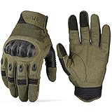 JIUSY Touch Screen Tactical Military Hard Knuckle Full Finger Gloves for Army Airsoft Paintball Combat Hunting Riding Motorcycle Cycling Bicycle Shooting Work Gear