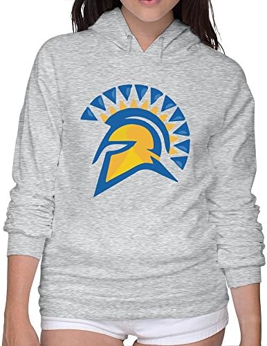 Tjame Women's Sjsu Simple Logo San Jose State Spartans Hoodie Sweatshirt Ash