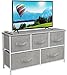 Sorbus Dresser with 5 Drawers - Storage Chest Organizer Unit with Steel Frame, Wood Top, Easy Pull Fabric Bins - Long Wide TV Stand for Bedroom Furniture, Hallway, Closet & Office Organization