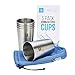 Stainless Steel Cups – Ideal for Kids - Metal Drinking Glasses 5 Piece,10 Oz Unbreakable Set with Travel Bag – Picnics, Camping, Parties.