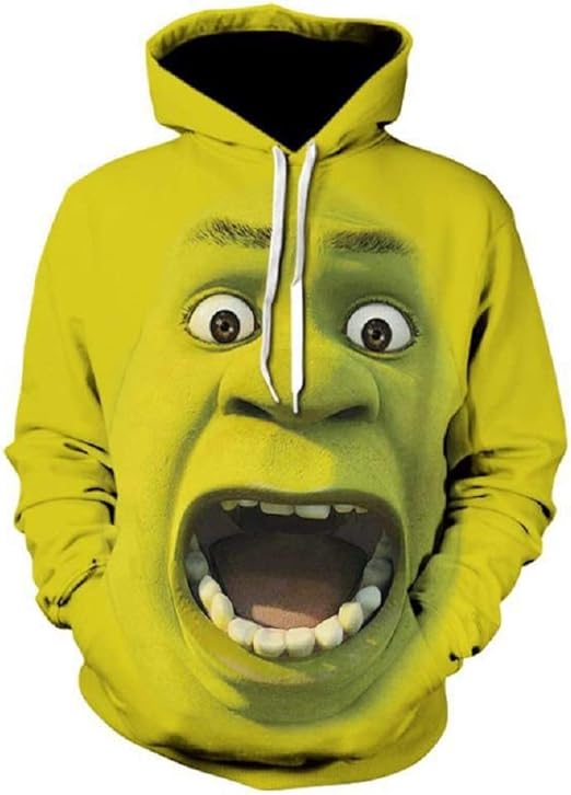 Joyfunny Shrek Hoodie Shrek Shirt Animated Comedy Movie Cosplay Pullover Hoodie