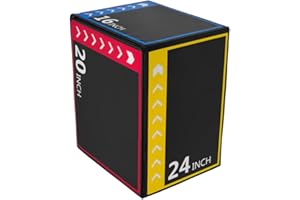 OLIXIS 3-in-1 Plyo Jumping Exercise Box Home Gym Workout Trainer, Non-Slip Multi-Use Cushioned Plyometric Jump Box for Conditioning, Strength Training