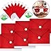 26 Pieces Christmas Santa Hat Covers, Include 6 Pieces Santa Hat Chair Covers Chair Back Covers and 20 Pieces Santa Hats Silverware Holders Wine Bottle Cover for Xmas Festive Party Table Decoration