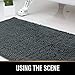 Mayshine Non-slip Bathroom Rug Safety Shower Mat Machine-washable Bath Carpet with Water Absorbent Soft Microfibers of - Dark Gray（24×39 inches）