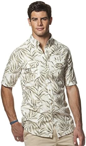 Chaps Mens Short-Sleeve Crosshatch Fern 