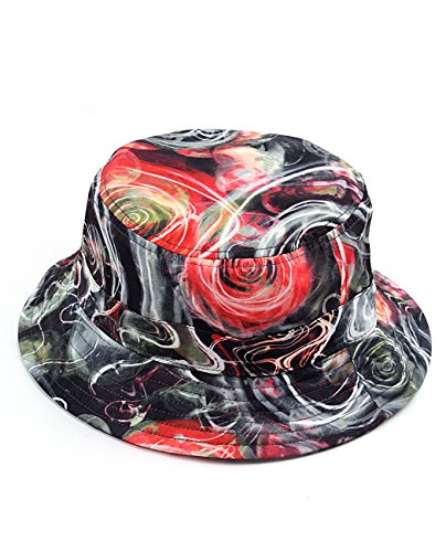 NYFASHION101 Fashionable Unisex Satin Lined Printed Pattern Cotton Bucket Hat