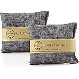 Best Activated Charcoal Odor Absorber & Air Filter Purifier For Refrigerator & Freezer - Eliminates Odor & Helps Against Mold & Bacteria By Bamboo Air- 2 Pack