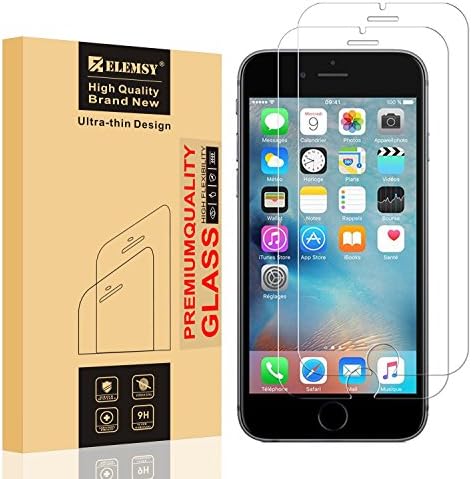 iPhone6 Plus/iPhone6s Plus Screen Protector, [2-Pack] ELEMSY 99.9% HD 2.5D 9H Premium Tempered Glass Screen Protector for iPhone6 Plus/iPhone6s Plus.(5.5 inch only)