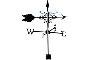 Weather Vane for The Garden, Metal Weathevcanes Wind Direction Indicators with Arrow Ornament Weather Vanes Roof Mount for Ya