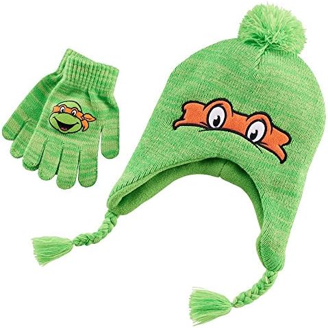 Girls Ninja Turtles Hat and Gloves Set, 7-16yrs
