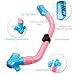 OXA Scuba Diving Snorkel Set including Dry Top Snorkel, 2-Windows Tempered Glass Mask and Trek Fins for Kids (Pink, L/XL)