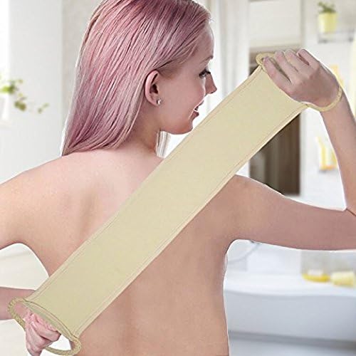 Achaiacn Exfoliating Loofah Back Scrubber for Bath, Long Shower Luffa Sponge with Bar Soap Pocket, Body Sponge Scratcher with Natural Loufa for Men and Women
