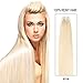 Tape in Hair Extensions Human Hair 20 inch 50g/pack 20pcs Seamless Skin Weft Remy Straight Hair (#613) Blonde