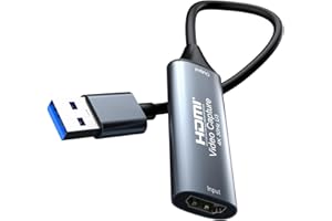 4K 30FPS HDMI Capture Card USB 3.0 for Gaming & Live Streaming - Plug & Play, Ultra-Low Latency, Compatible with PS5/Switch/X