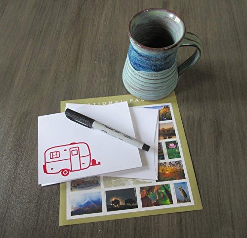 Set of Six Fiberglass Blank Egg Camper Note Cards