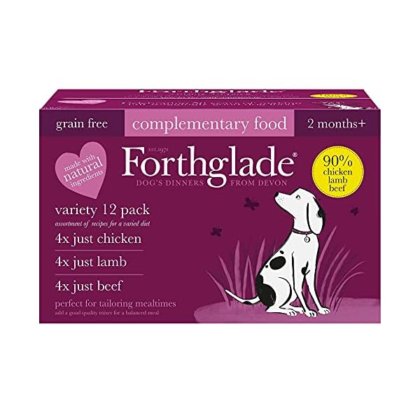 Forthglade-Complementary-Natural-Wet-Dog-Food-Grain-Free-Just-Variety-Pack-12-x-395-g-Trays-Chicken-Lamb-Beef Forthglade Complementary Natural Wet Dog Food - Grain Free & Vegetables Just Variety Pack (12 x 395g) Trays - 90…