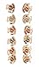 Yeshan Pack of 12pcs Peacock Design No-slip Grip Alloy small Jaw Clip, with Rhinestone and Crystal Beaded Claw Hair Clip, Golden