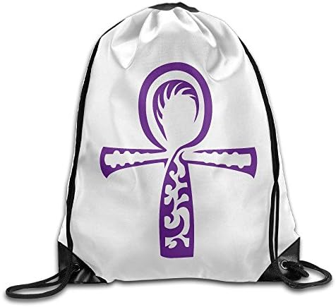 Violet Egyptian Ankh Symbol Unisex Outdoor Gym Sack Bag Sport Drawstring Backpack Bag