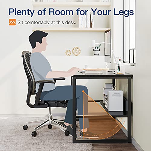 Coleshome Computer Desk with Bookshelf, 47 inch Home Office Desk with